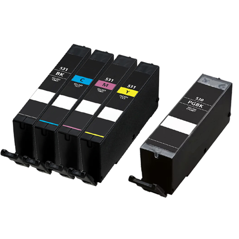 Compatible Canon PGI-530PGBK CLI-531BK CLI-531C CLI-531M CLI-531Y a set of 5 Ink Cartridges (Black/Black/Cyan/Magenta/Yellow)